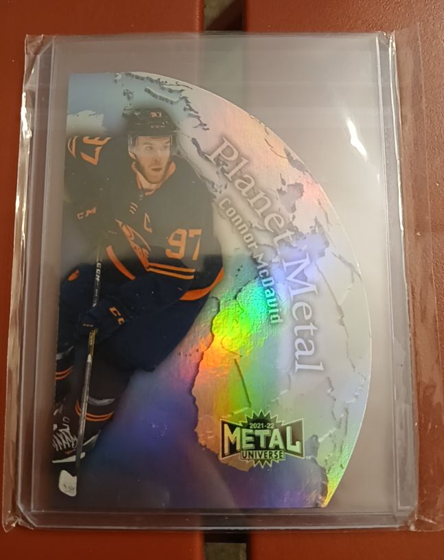 2021-22 Skybox Metal Universe Planet Metal #PM-25 Connor McDavid — front