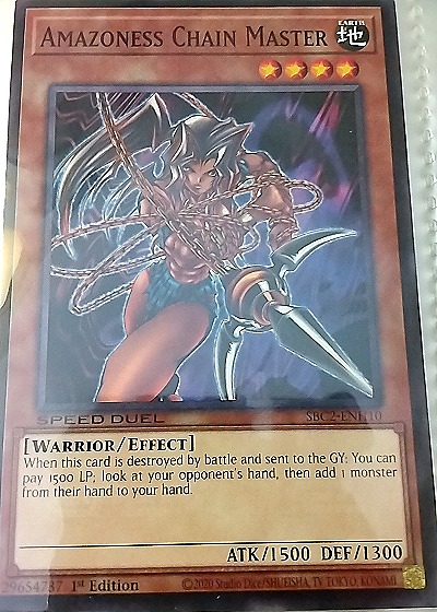 2003 Yu-Gi-Oh! SBC2-EN010 Amazoness Chain Master — front