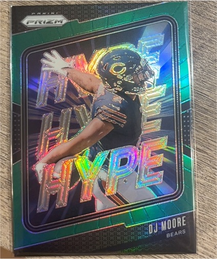 2024 Panini Prizm #15 DJ Moore Hype Green Prizm — front