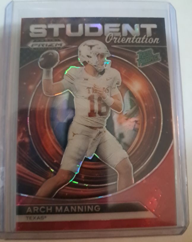 2024 Panini Prizm Draft Picks #SO-AM Arch Manning Student Orientation Red Ice — front
