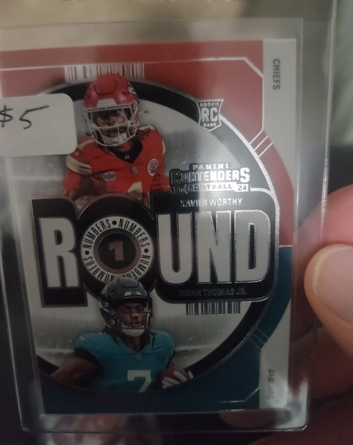 2024 Panini Contenders Round Numbers #7 Xavier Worthy / Brian Thomas Jr. — front
