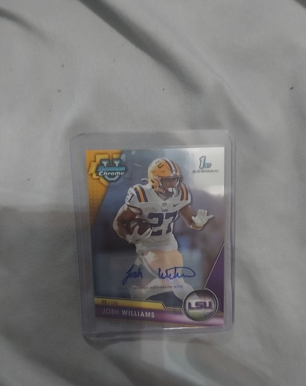 2023 Bowman Chrome University #2 Josh Williams Bowman 1st Auto! LSU — front