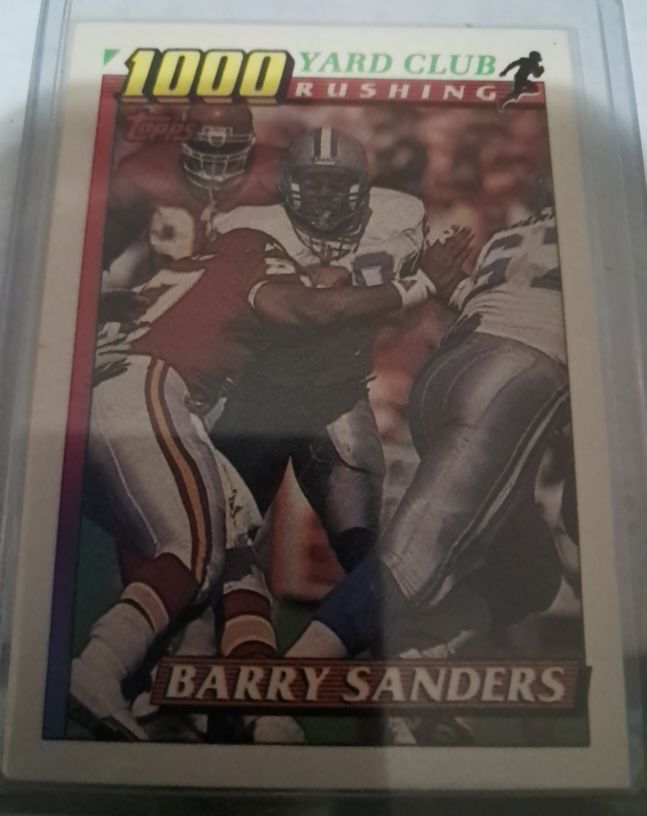 1991 Topps #2 Barry Sanders 1000 Yard Club — front