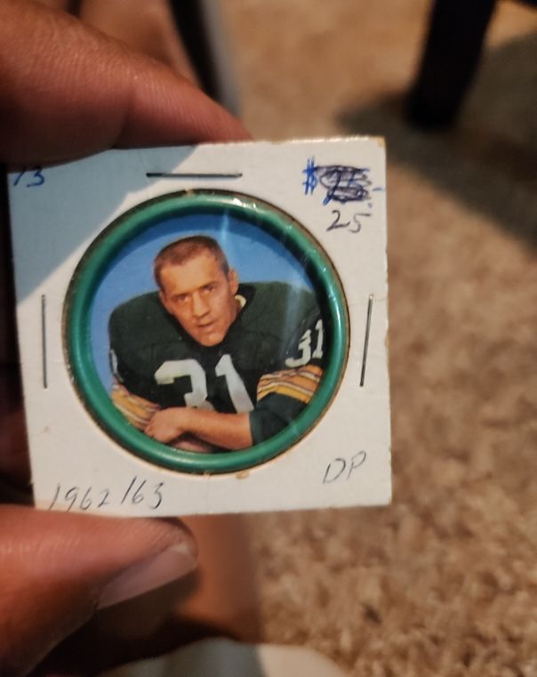 1962 Salada Football Coin #163 Tim Lewis — front