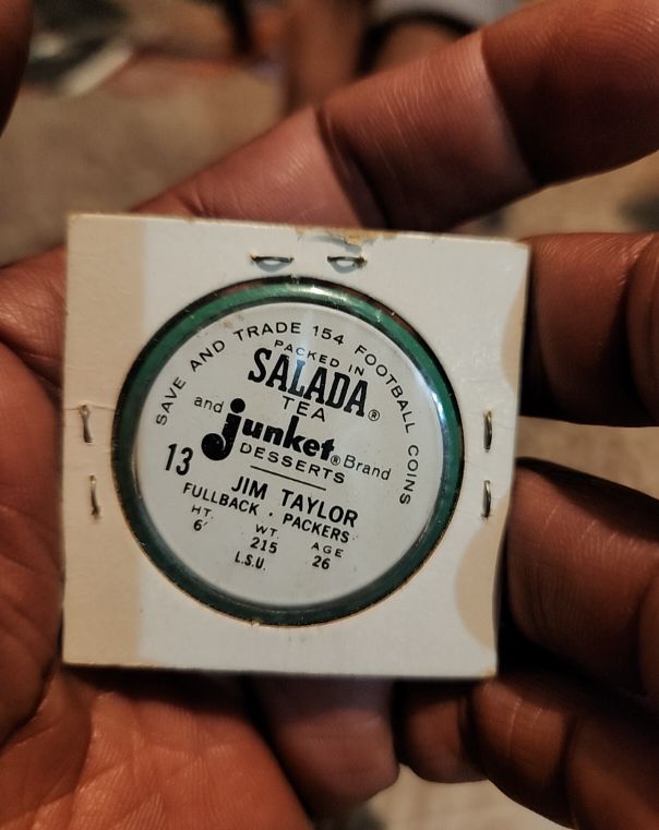 1962 Salada Tea/Junket Desserts #13 Jim Taylor — front