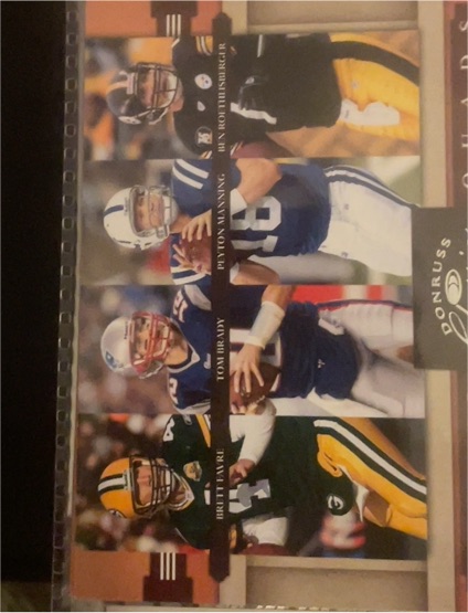 2006 Donruss Classics #28 Ben Roethlisberger / Peyton Manning / Tom Brady / Brett Favre — front