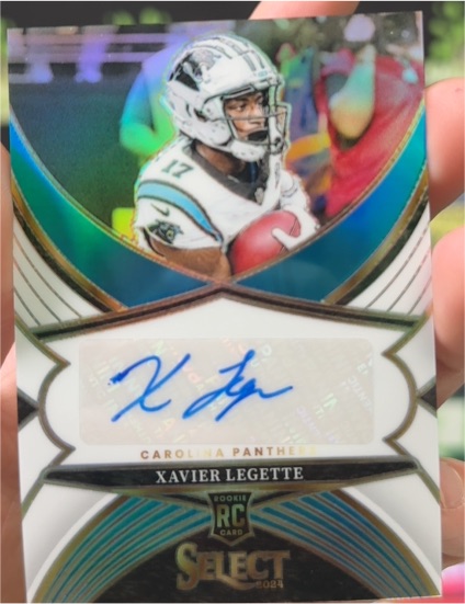 2024 Panini Select #SSP-XLE Xavier Legette Select Signatures White Prizm RC Auto — front