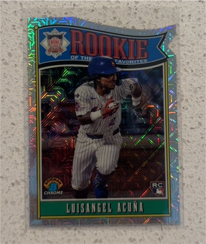 2025 Bowman Chrome #ROY-4 Luisangel Acuña Rookie of the Year Favorites Mojo Refractor — front