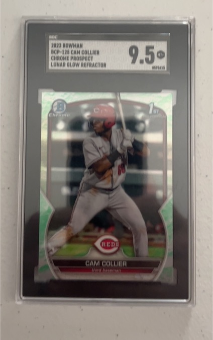 2023 Bowman Chrome #BCP-125 Cam Collier Lunar Glow Refractor — front