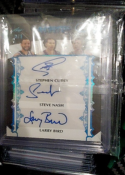 2024 Leaf Ultimate Sports Quad Auto Stephen Curry Steve Nash Larry Bird — front