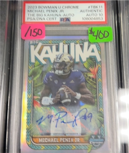 2023 Bowman U Chrome #TBK-11 Michael Penix Jr The Big Kahuna Auto — front