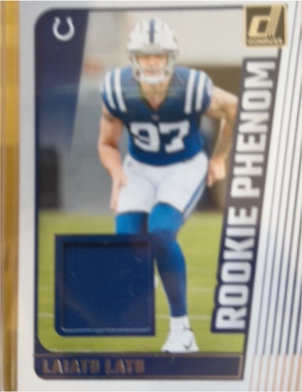 2024 Donruss #RPJ-LLA Laiatu Latu Rookie Phenom Jersey Patch — front