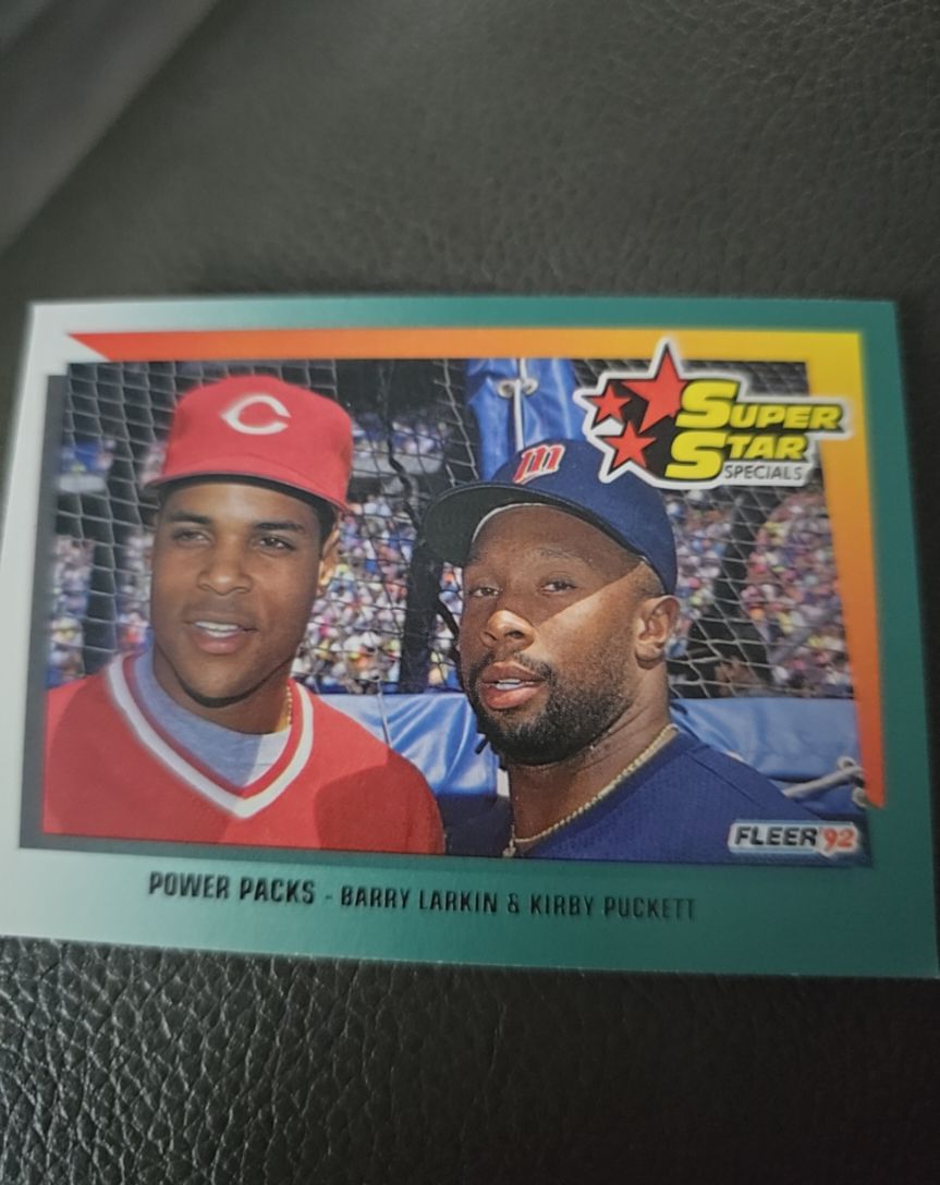 1992 Fleer #704 Barry Larkin & Kirby Puckett Super Star Specials — front