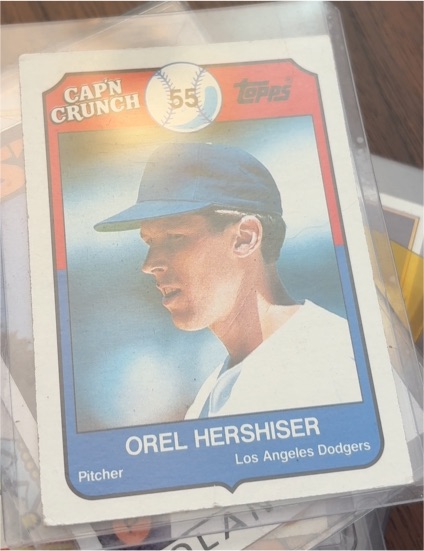 1989 Topps Cap'n Crunch #3 Orel Hershiser — front