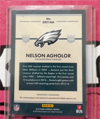 2015 Panini Donruss Rookie Threads #DRT-NA Nelson Agholor — front