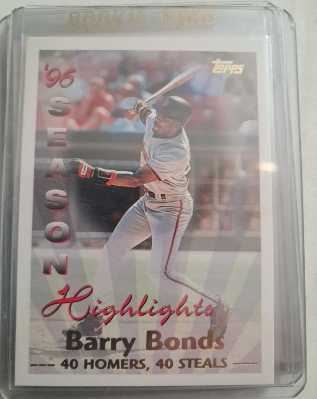 1997 Topps #465 Barry Bonds '96 Season Highlights — front