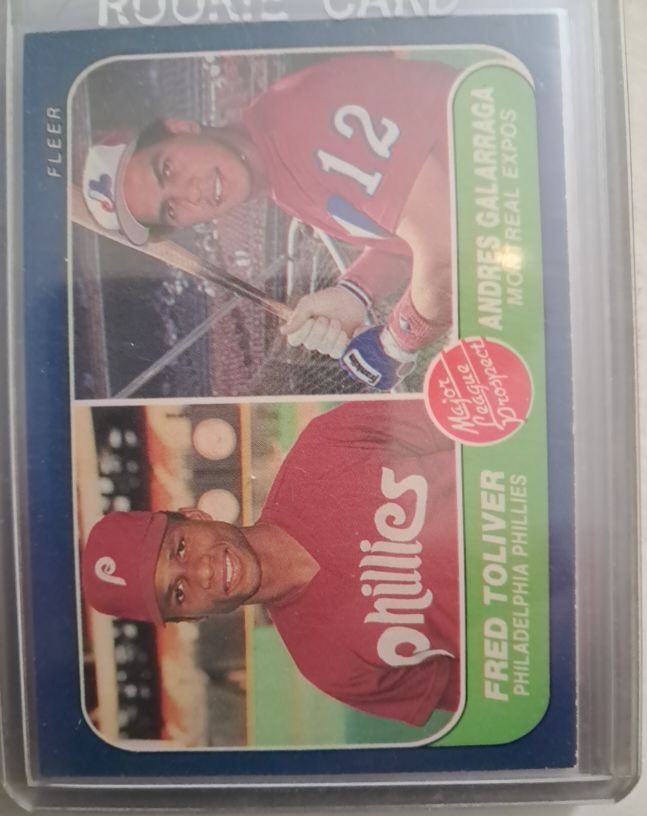 1986 Fleer #647 Fred Toliver / Andres Galarraga Rookie Card — front