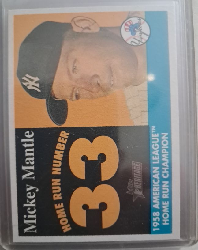 2007 Topps Heritage #MHRC33 Mickey Mantle 1958 Home Run Champion — front