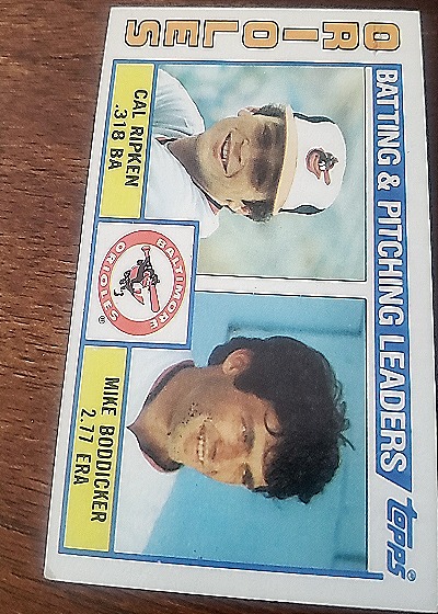 1984 Topps #426 Orioles Leaders / Checklist (Cal Ripken / Mike Boddicker) — front