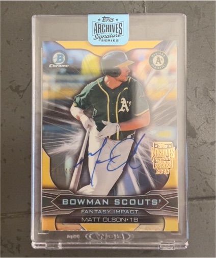 2019 Bowman Chrome Bowman Scouts' Fantasy Impact Matt Olson #BSC-19 — front