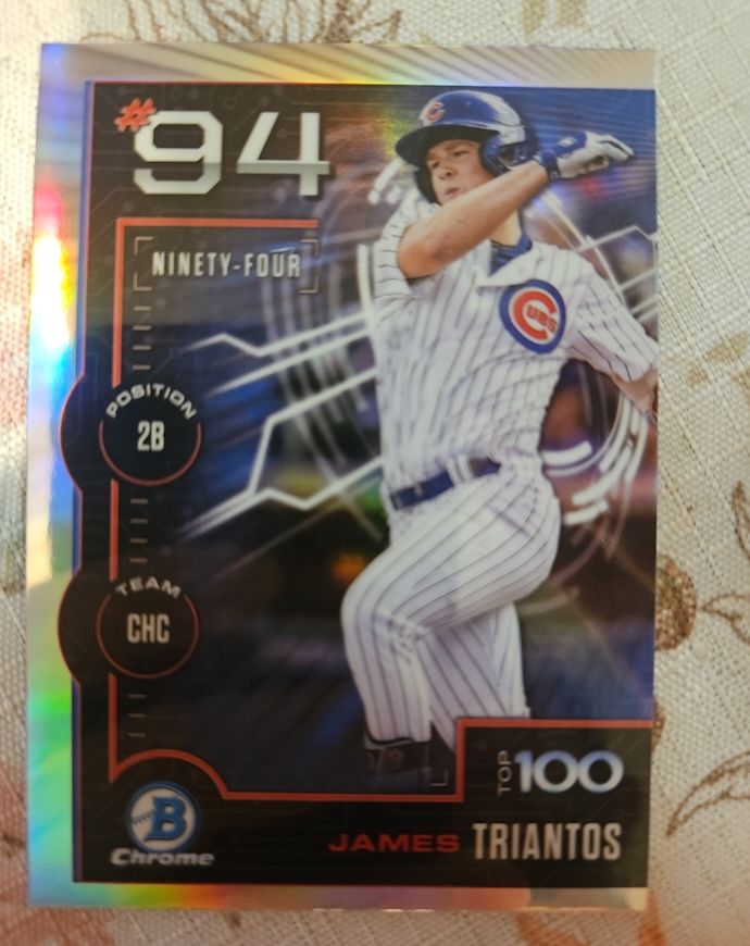 2025 Bowman Chrome Top 100 #BTP-94 James Triantos — front