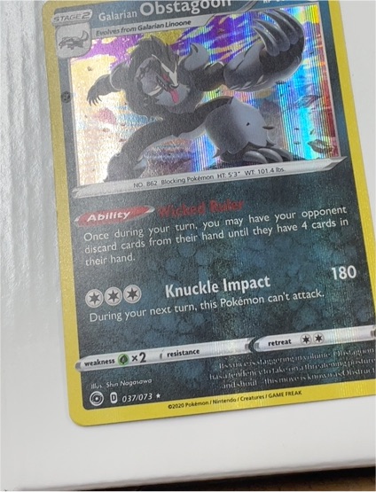 2020 Pokemon Champions Path #037 Galarian Obstagoon — front
