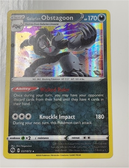 2020 Pokemon Champion's Path #037 Galarian Obstagoon — front