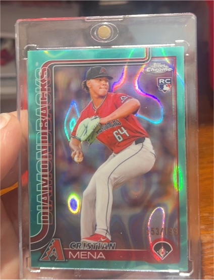 2025 Topps Chrome #102 Cristian Mena Refractor — front