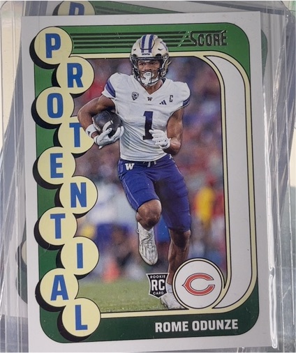 2024 Panini Score #18 Rome Odunze Protential Rookie Card — front
