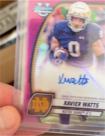 2024 Bowman University Chrome #PA-WATTS Xavier Watts — front