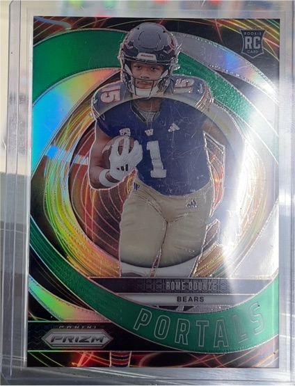 2024 Panini Prizm #9 Rome Odunze Portals Green Prizm Rookie — front