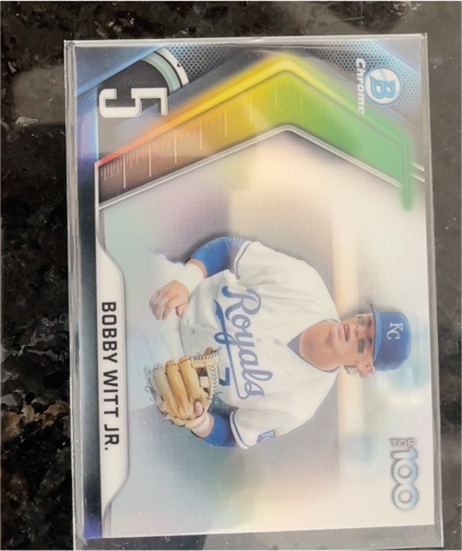 2022 Bowman Chrome Top 100 #BTP-5 Bobby Witt Jr. — front