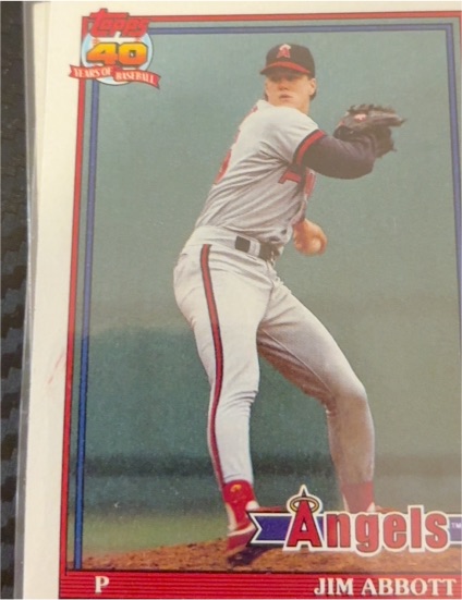 1991 Topps #285 Jim Abbott — front