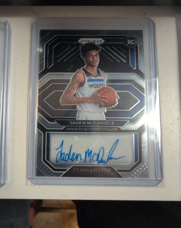 2020-21 Panini Prizm #RP-JMD Jaden McDaniels Rookie Penmanship Auto — front