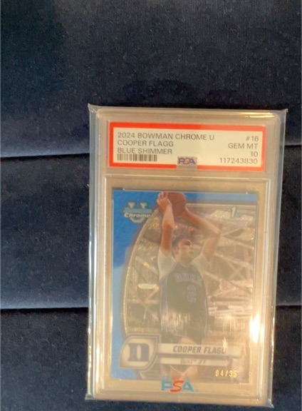 2024 Bowman Chrome U #16 Cooper Flagg Blue Shimmer — front