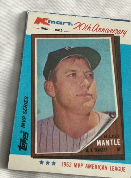 1982 Topps Kmart 20th Anniversary #1 Mickey Mantle — front