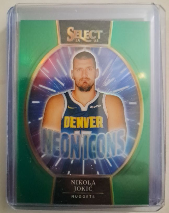 2024-25 Panini Select #24 Nikola Jokic Neon Icons Green Prizm — front