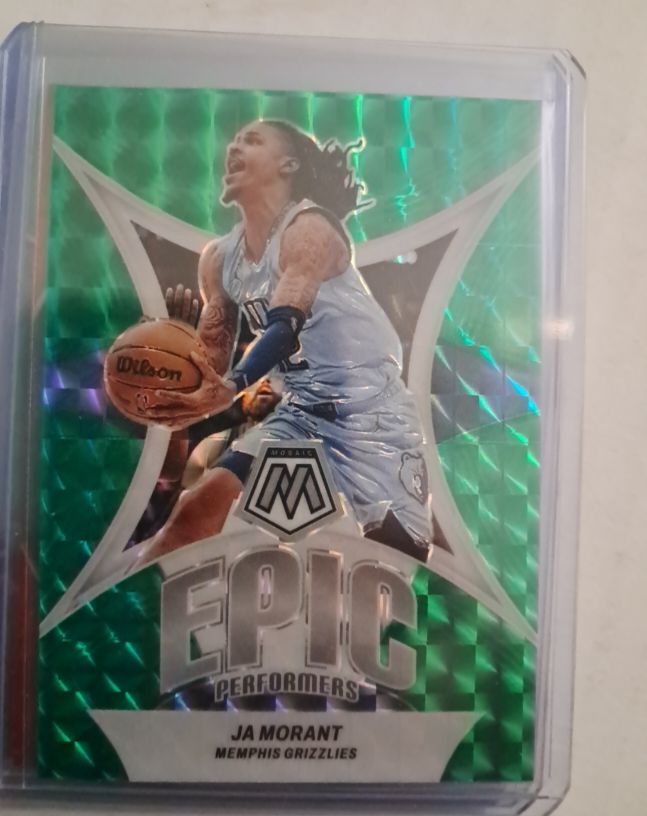 2023-24 Panini Mosaic Epic Performers Green #5 Ja Morant — front