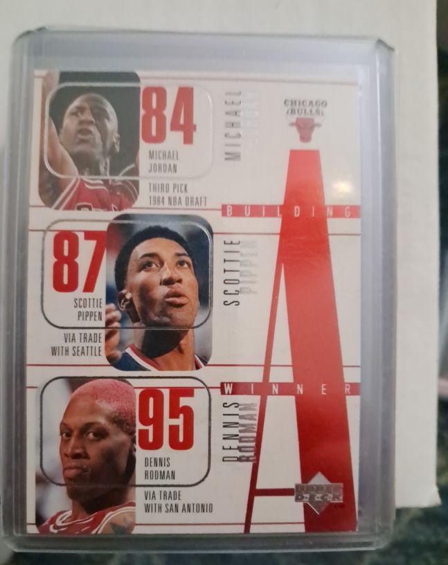 1996-97 Upper Deck #139 Michael Jordan/Scottie Pippen/Dennis Rodman — front
