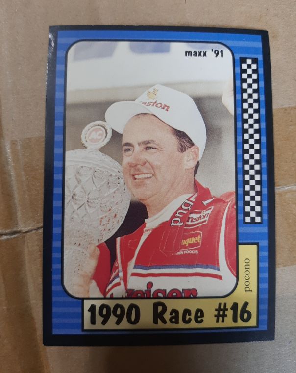 1991 Maxx #186 1990 Race #16 Pocono Mark Martin — front