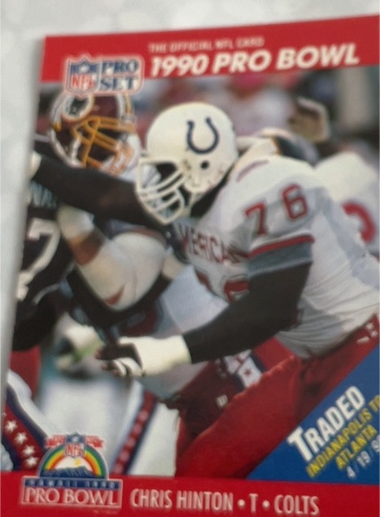 1990 Pro Set #343 Chris Hinton — front
