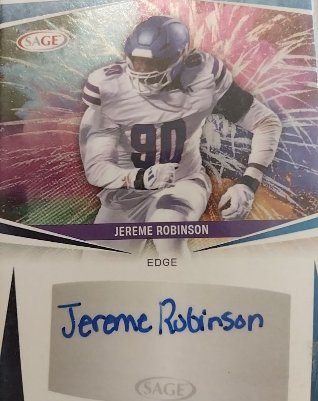2025 Sage High Series Football Auto #A-JR Jereme Robinson — front