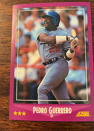1988 Score #9 Pedro Guerrero — front