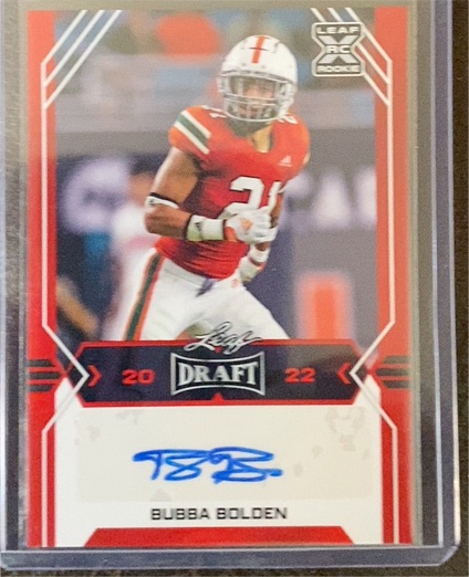 2022 Leaf Draft #BA-BB1 Bubba Bolden — front