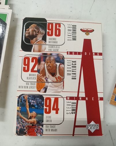 1996-97 Upper Deck #136 Atlanta Hawks Building a Winner Mutombo/Blaylock/Smith — front