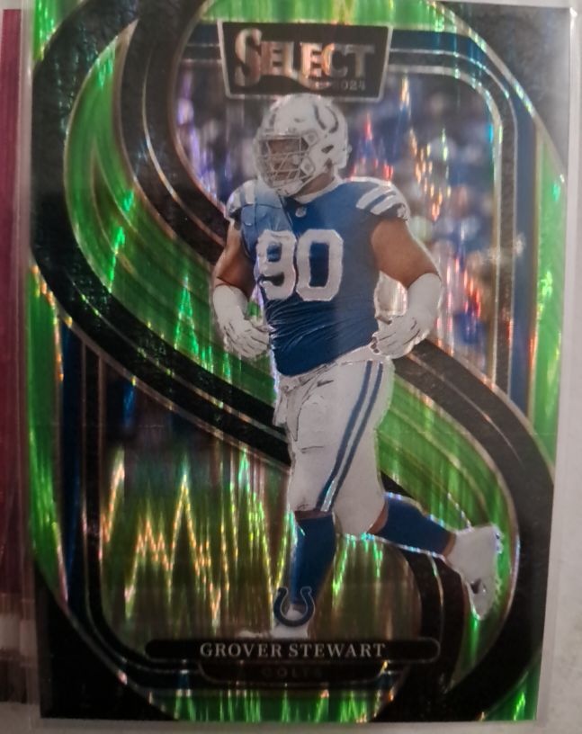 2024 Panini Select Grover Stewart Green Shock Prizm — front