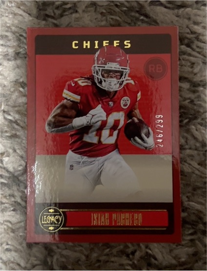 2023 Panini Legacy #Isiah Pacheco Red Parallel /299 — front