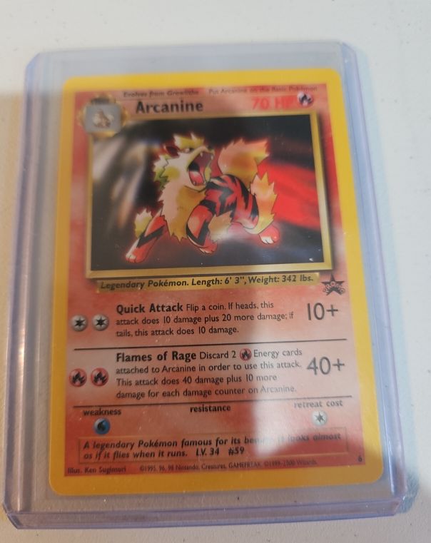1995 Pokemon Black Star Promo #6 Arcanine — front