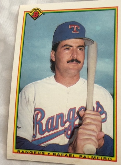 1990 Bowman #496 Rafael Palmeiro Texas Rangers — front