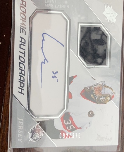 2023-24 Upper Deck SPX Rookie Autograph Jersey #154 Leevi Merilainen — front